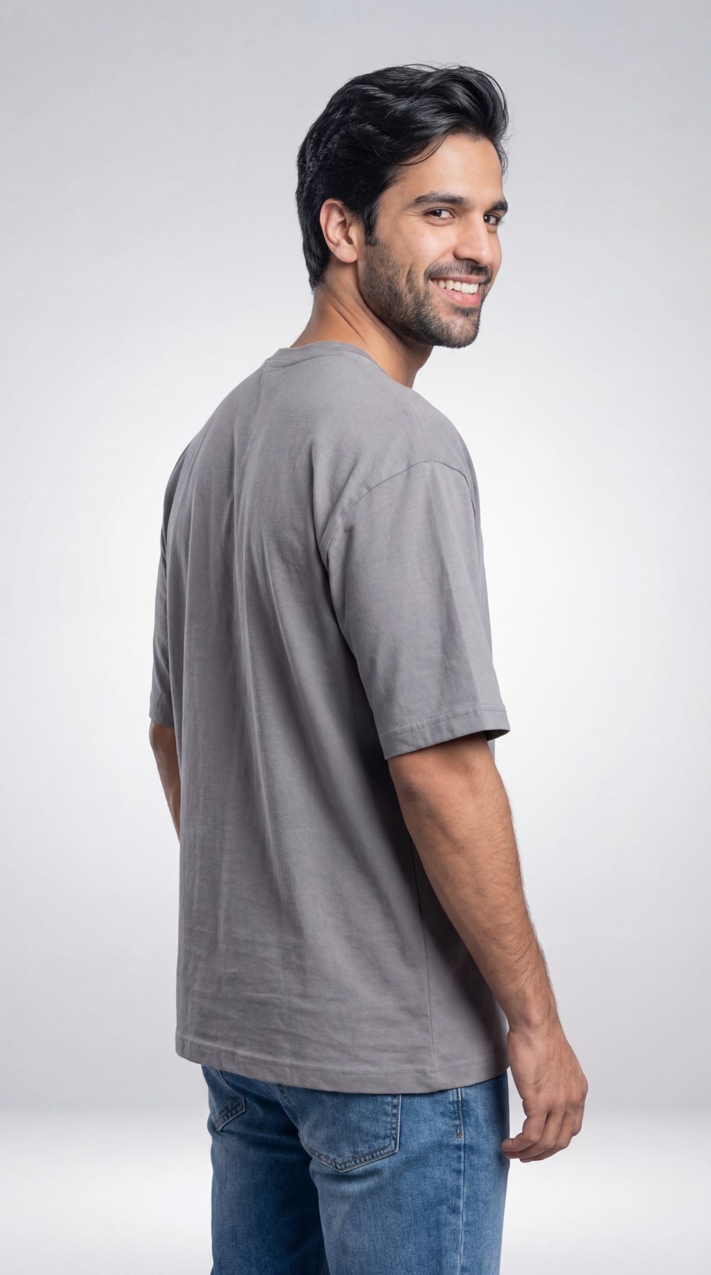 Men’s Grey Oversized T-shirt - Image 4
