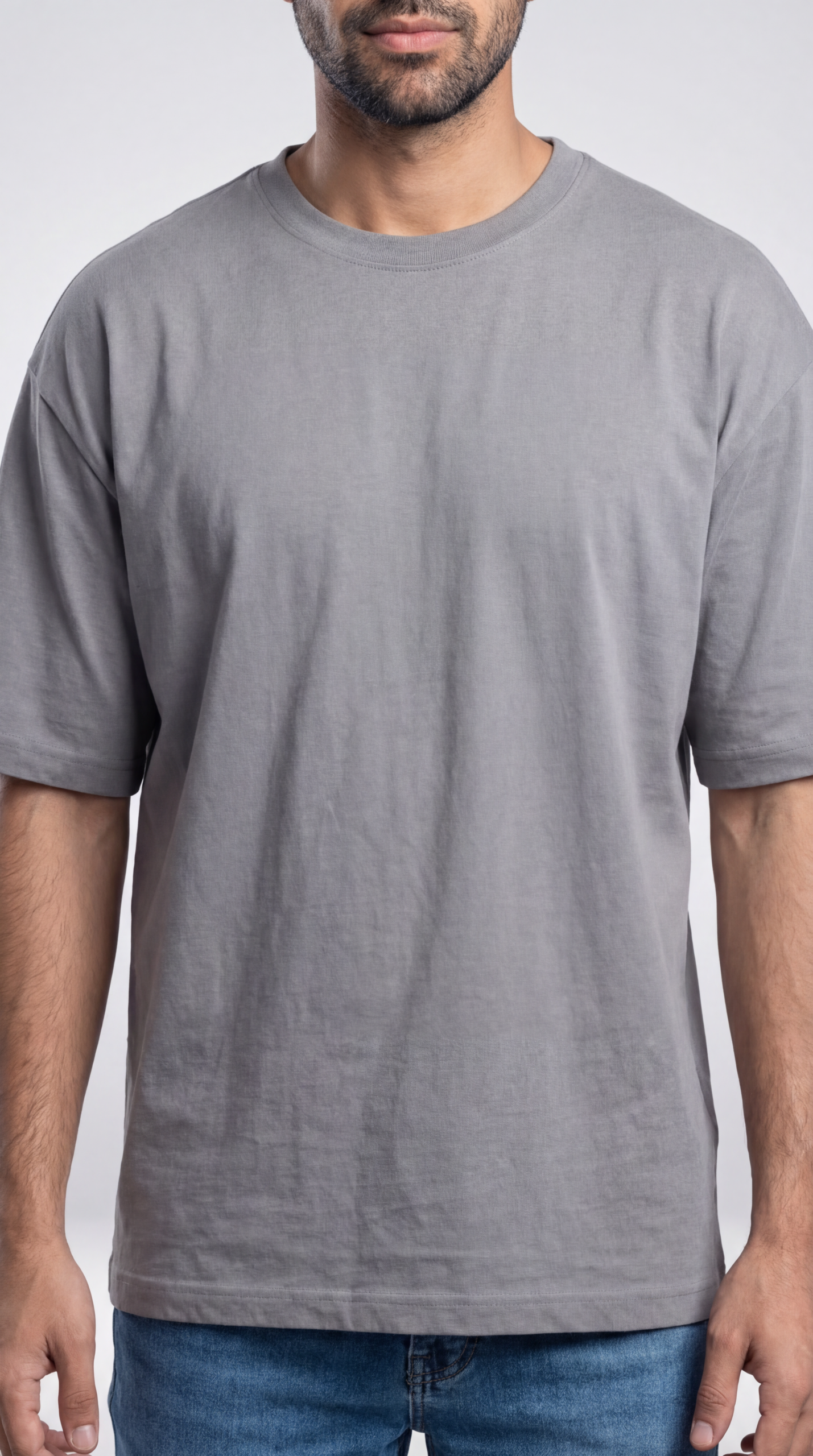 Men’s Grey Oversized T-shirt - Image 2