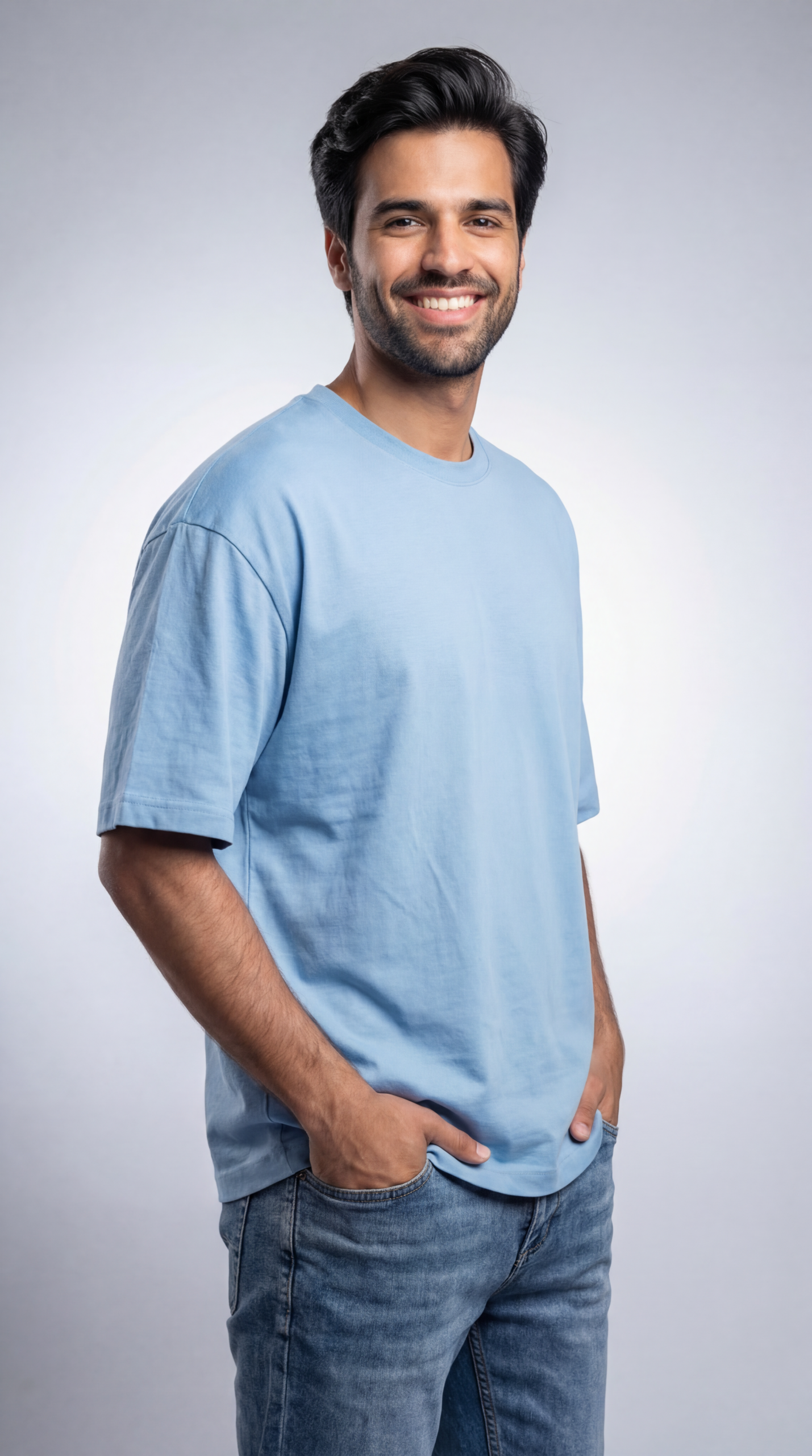 Men’s Lite Blue Oversized T-shirt - Image 5