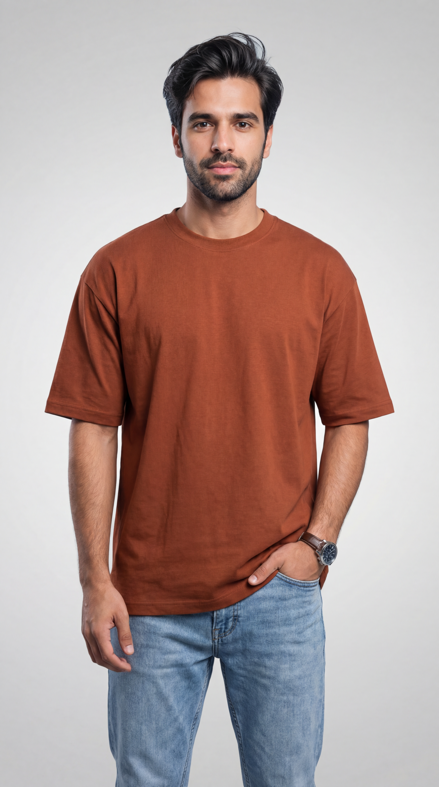 Men’s Rust Brown Oversized T-shirt