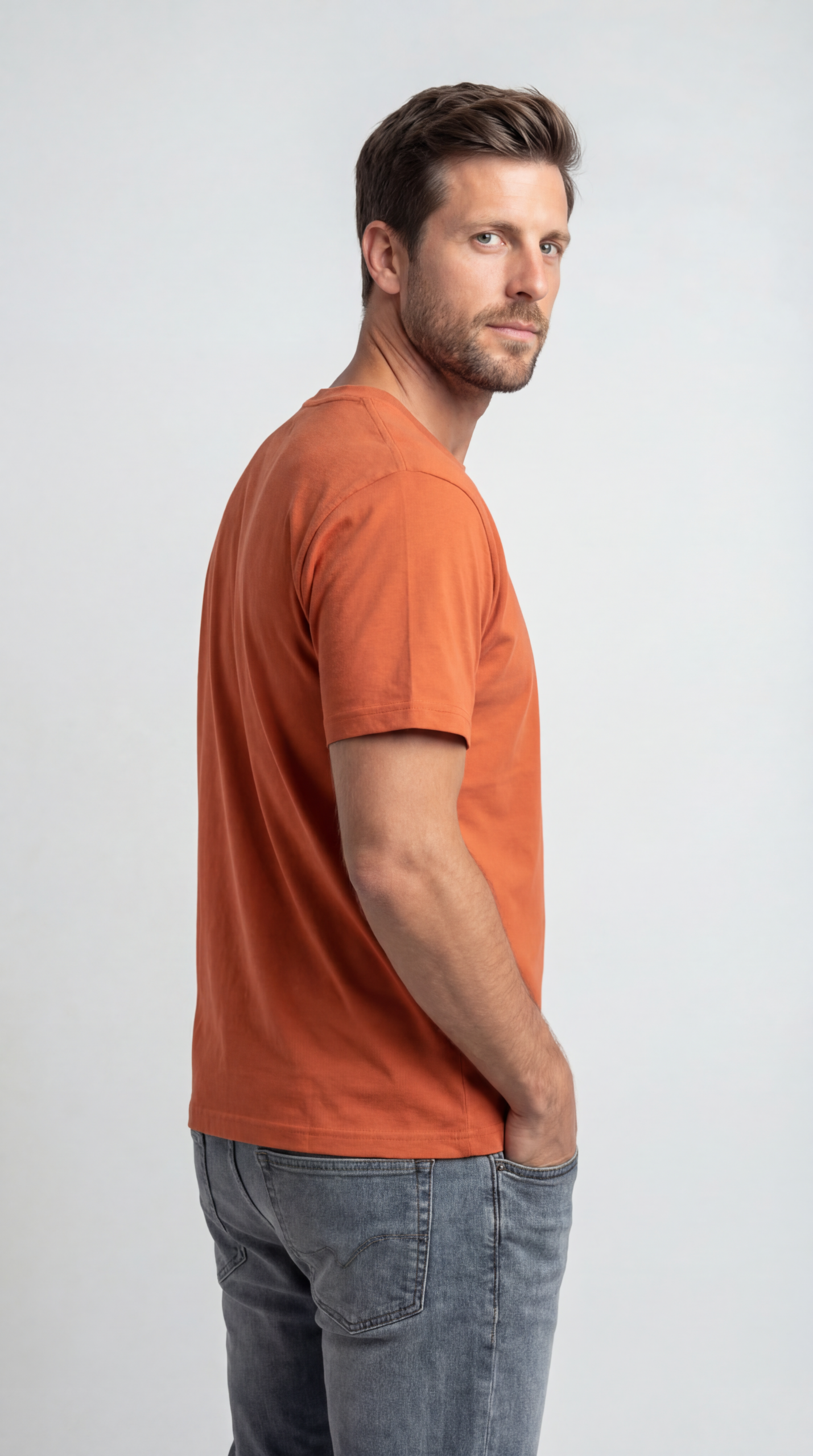 Men’s Orange Regular Fit T-shirt - Image 4