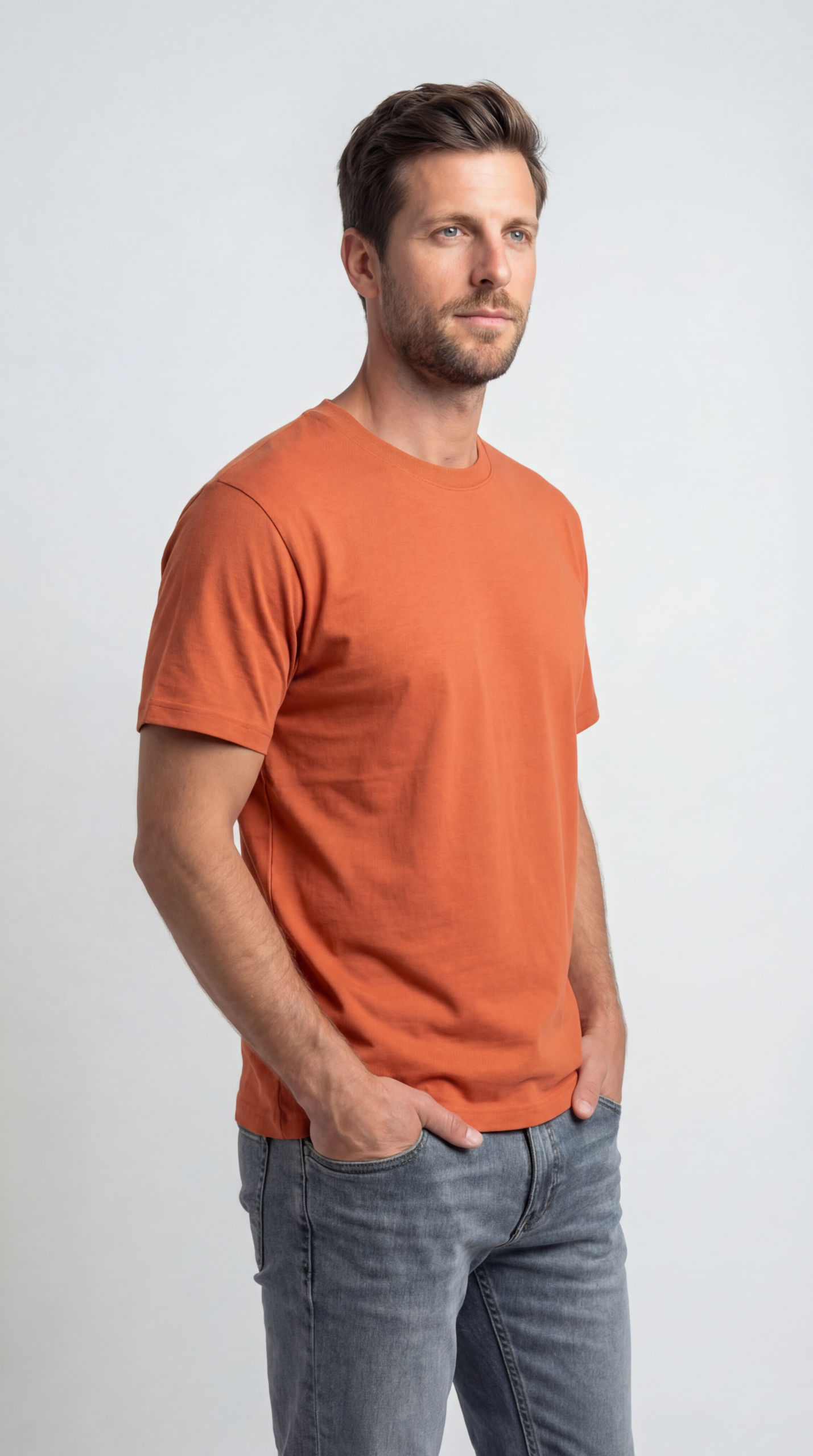 Men’s Orange Regular Fit T-shirt - Image 3
