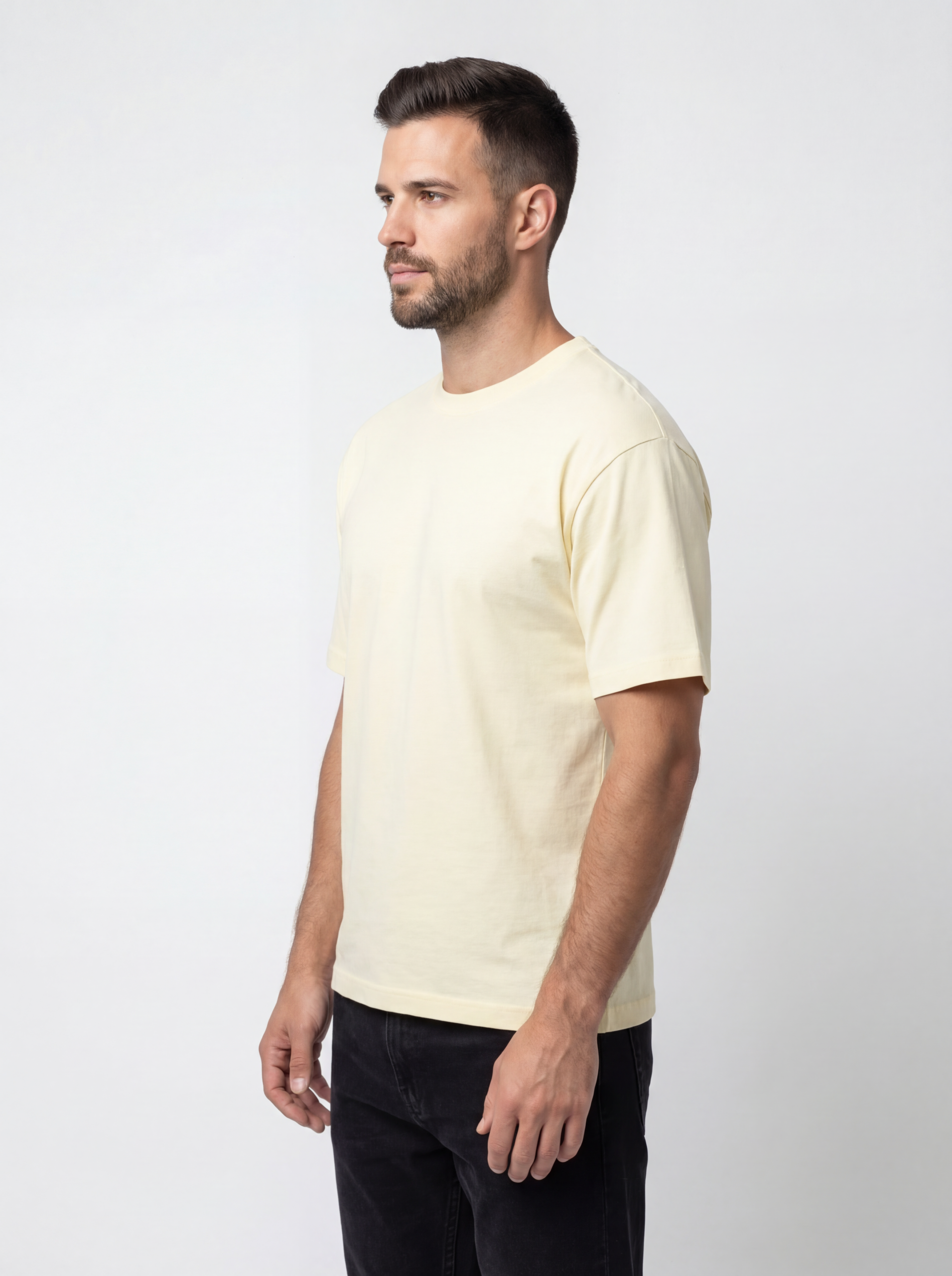 Men’s Cream Regular Fit T-shirt - Image 3