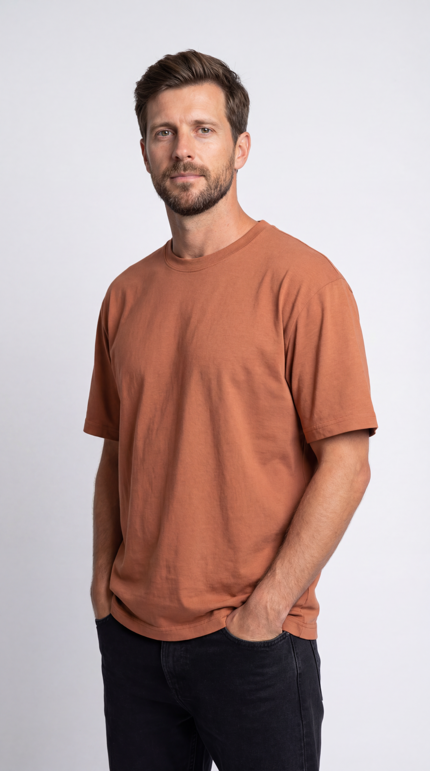 Men’s Rust Brown Regular Fit T-shirt