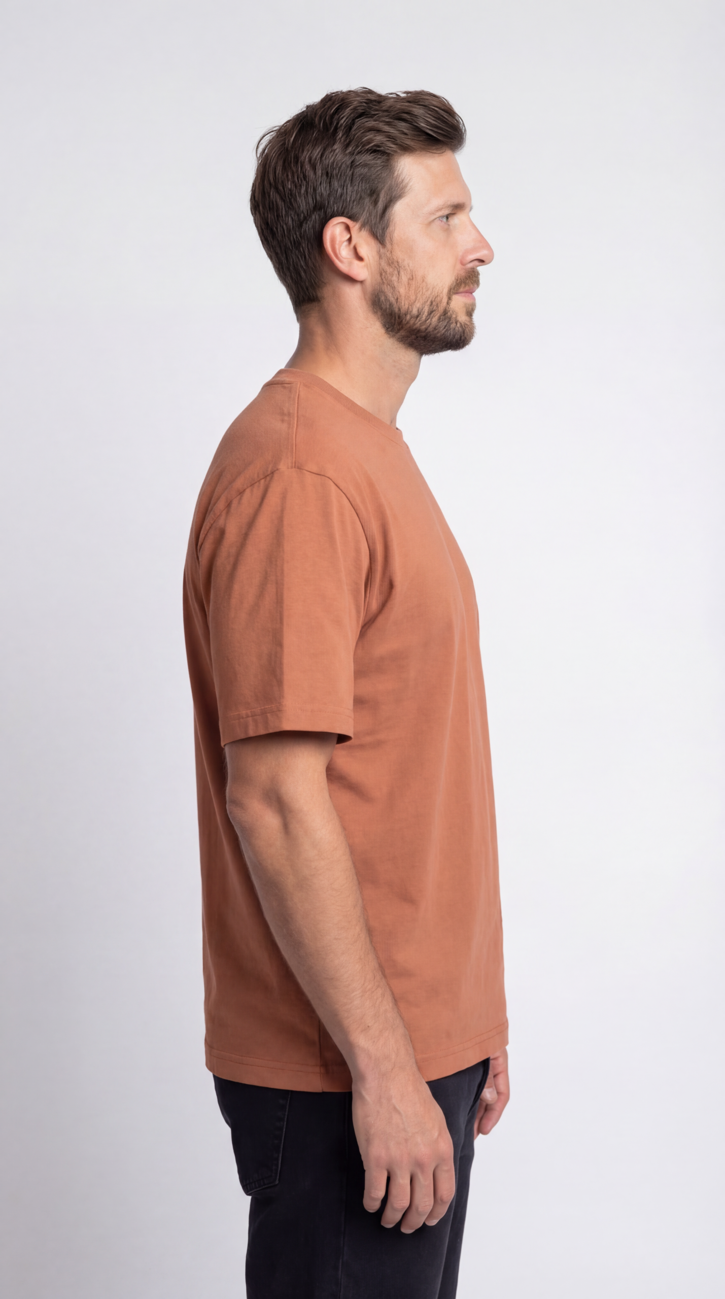 Men’s Rust Brown Regular Fit T-shirt - Image 3