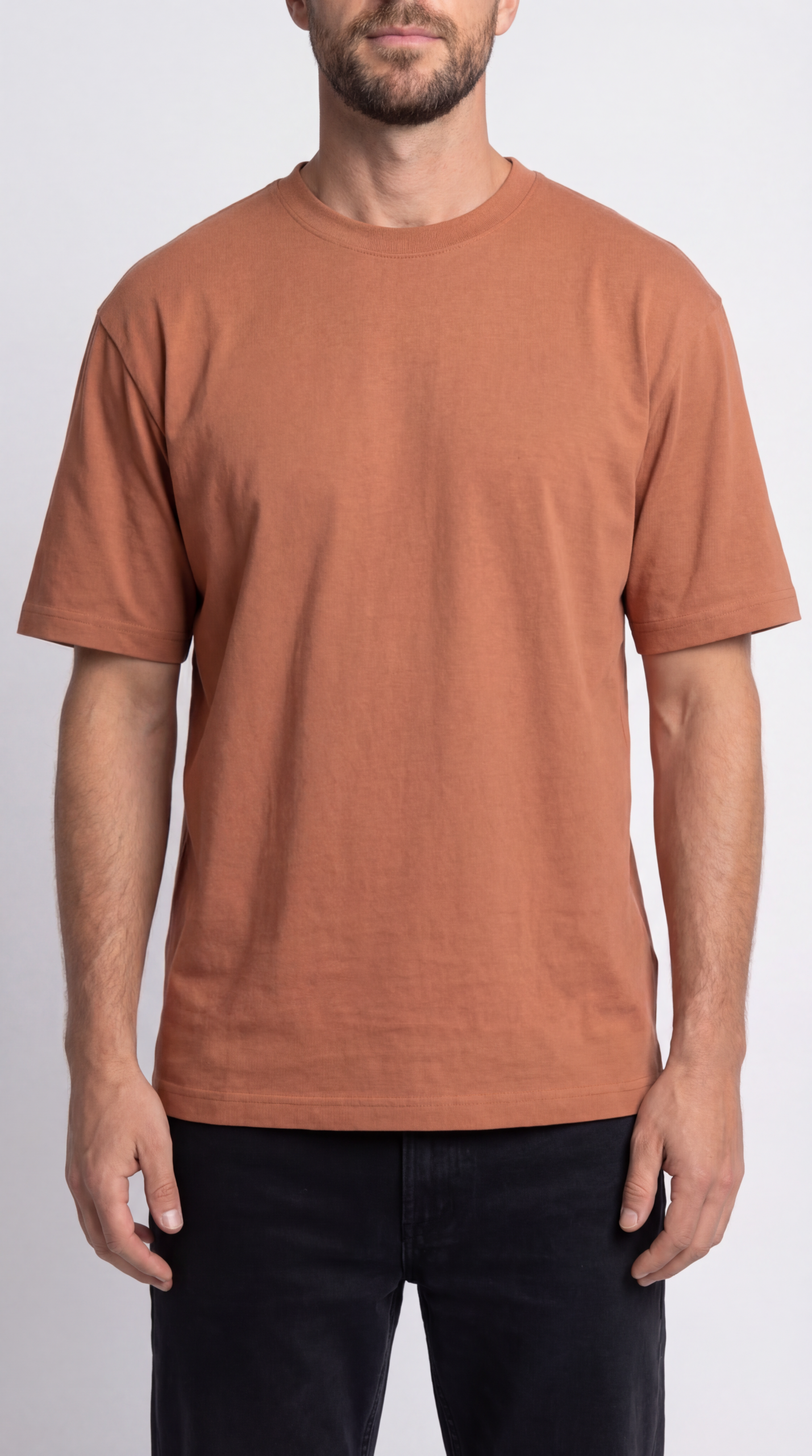 Men’s Rust Brown Regular Fit T-shirt - Image 2