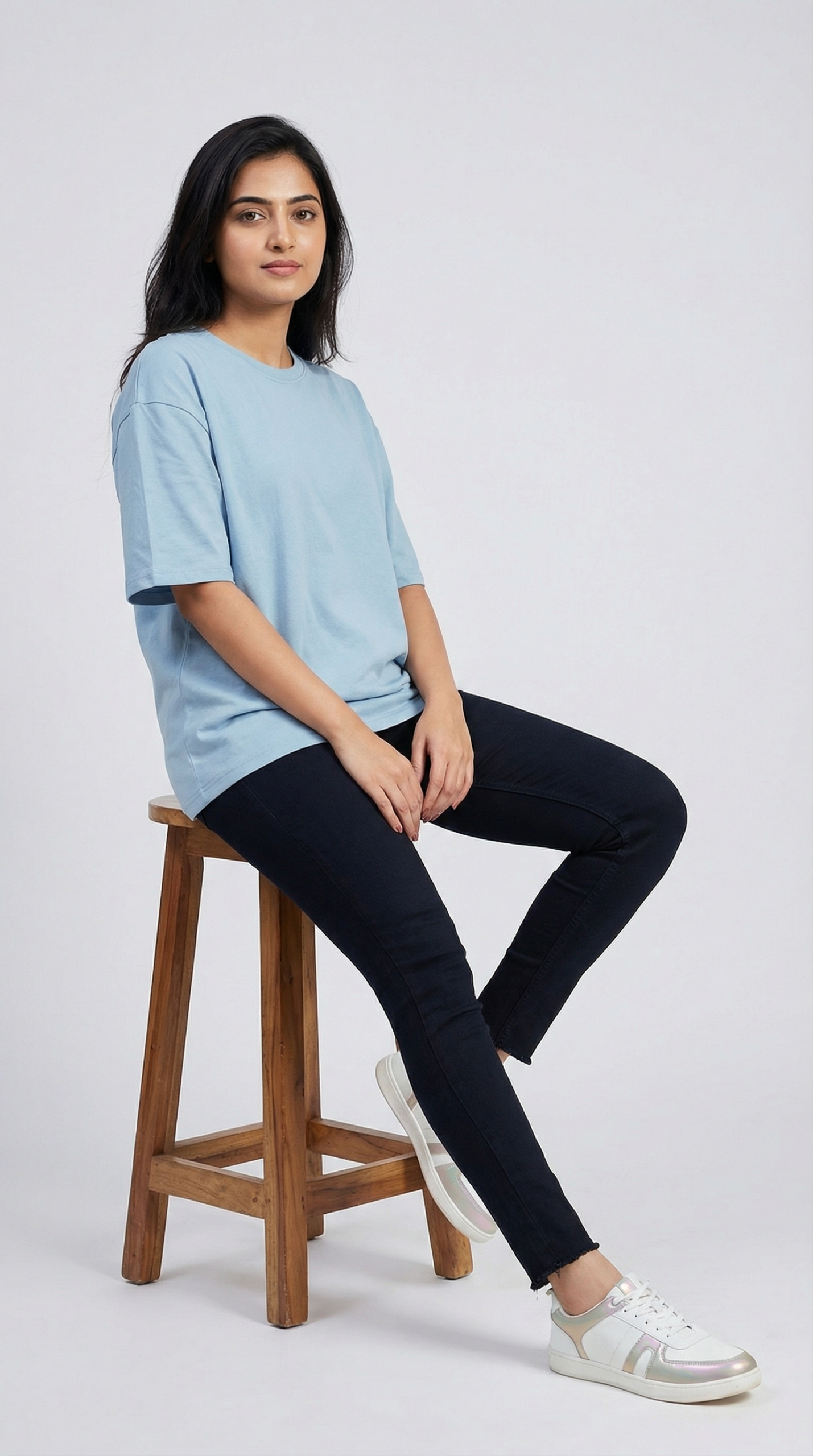 Women’s Lite Blue Oversized T-shirt - Image 2