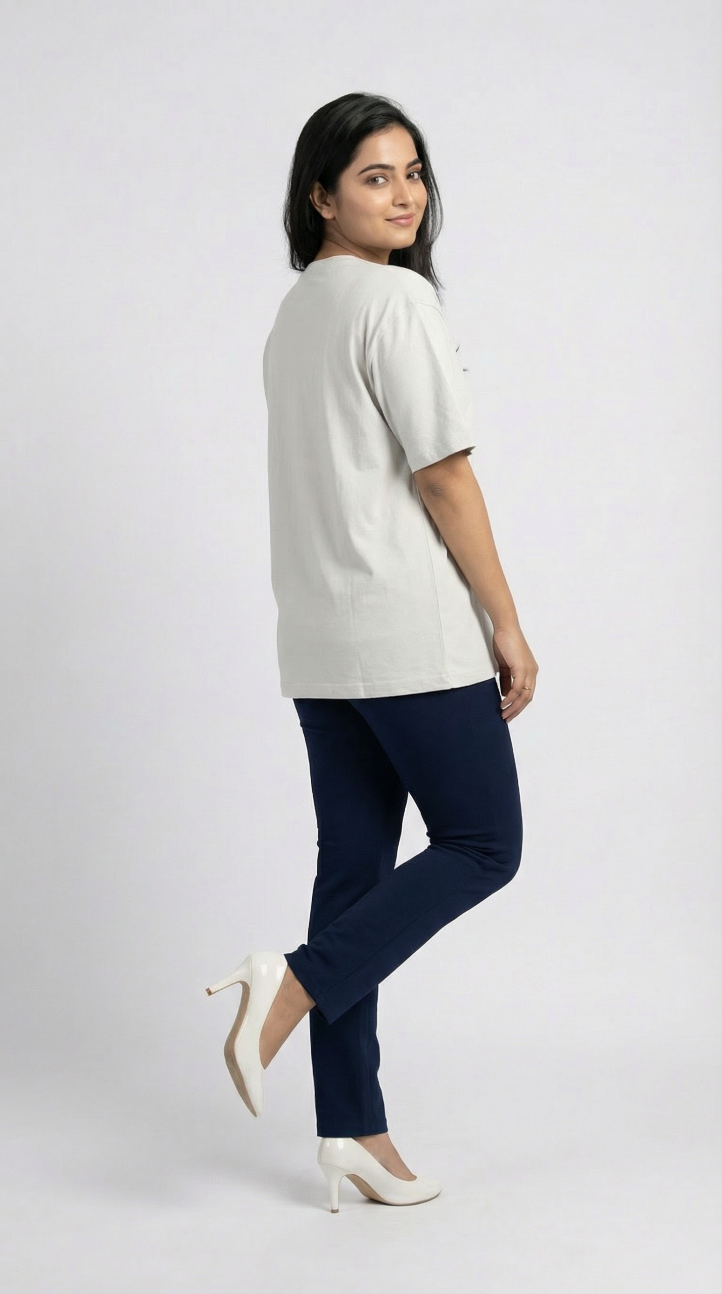 Women’s White Oversized T-shirt - Image 2