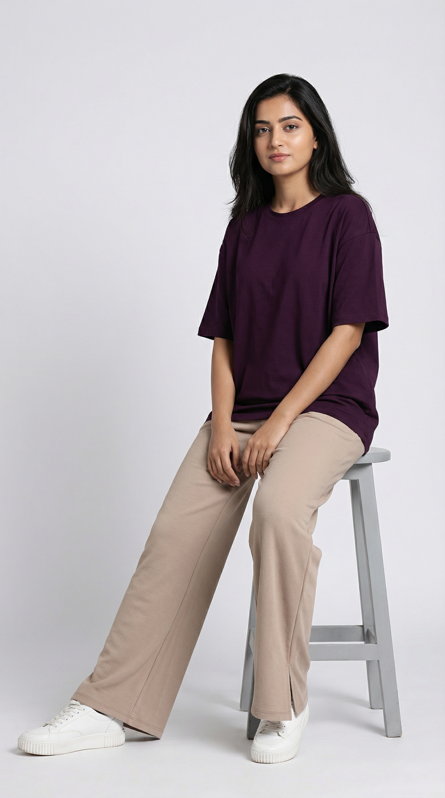 Women’s Wine Oversized T-shirt - Image 2