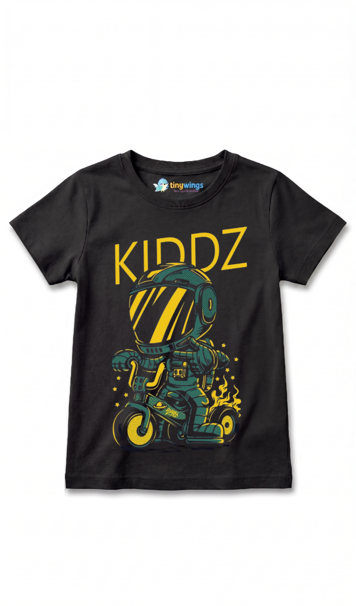 Girl Kid's Printed T-Shirts Black