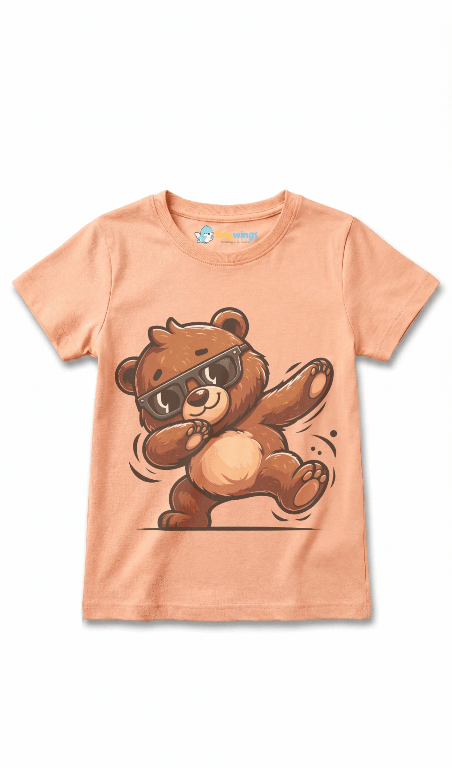 Girl Kid's Printed T-Shirts Lite Orange