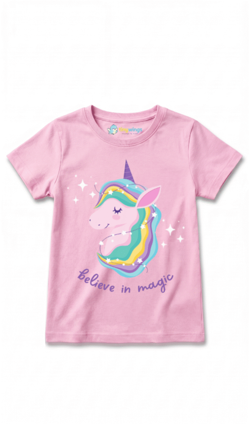 Girl Kid’s Printed T-Shirts Lite Pink