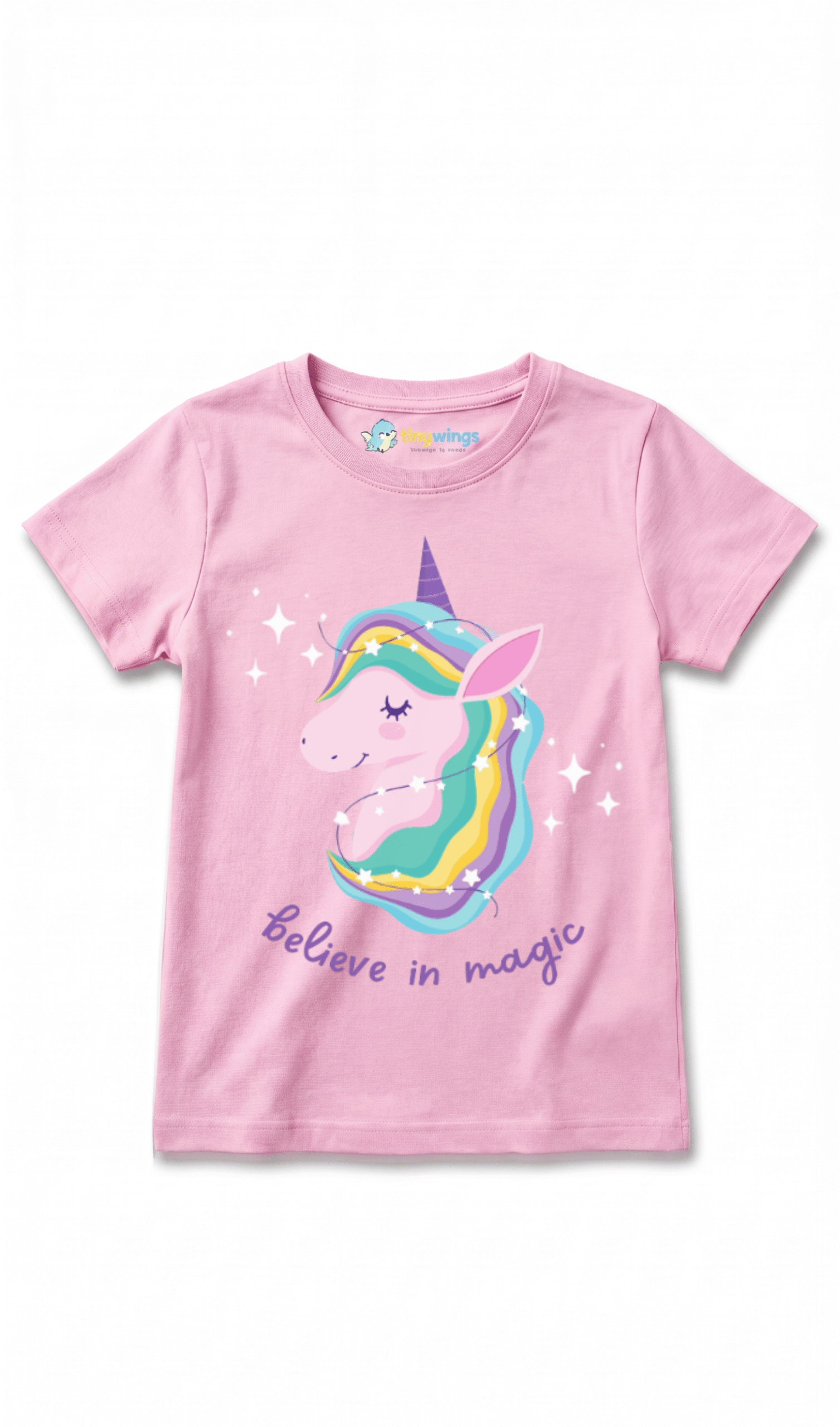 Girl Kid's Printed T-Shirts Lite Pink