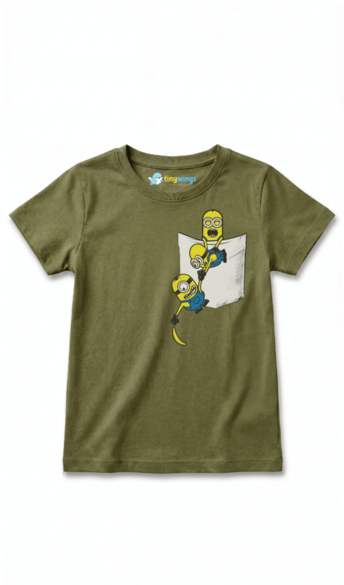 Girl Kid’s Printed T-Shirts Olive Green